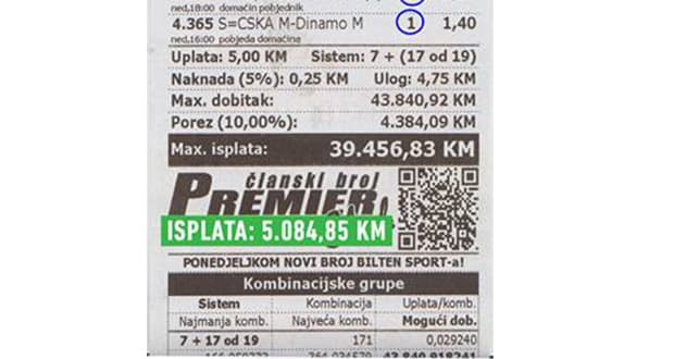 Ilustracija članka: Gruđanina Celtic “oborio” za 39.456,83 KM, ali je dobio utješnih 5.084,85 KM