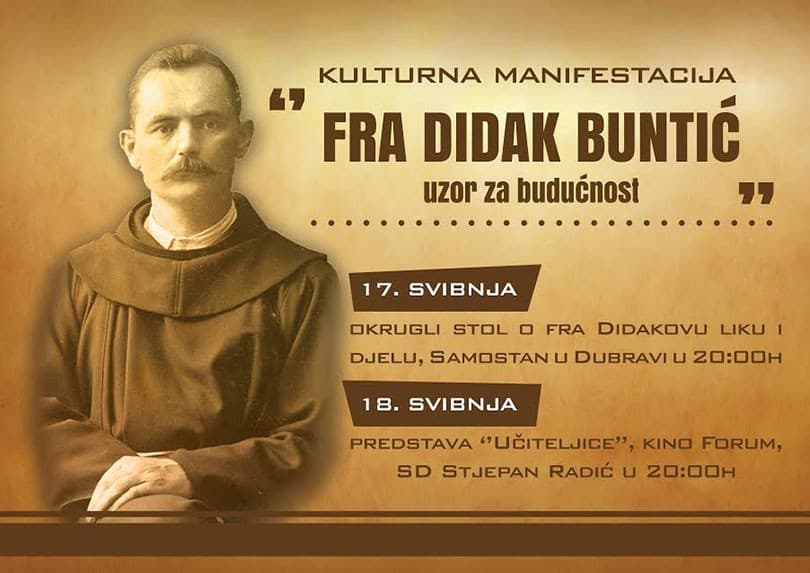 Ilustracija članka: Frama Dubrava i ZKHS organiziraju kulturnu manifestaciju o fra Didaku Buntiću
