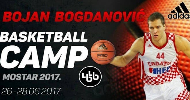 Ilustracija članka: Dvojica mladih košarkaša iz Gruda u kampu Bojana Bogdanovića