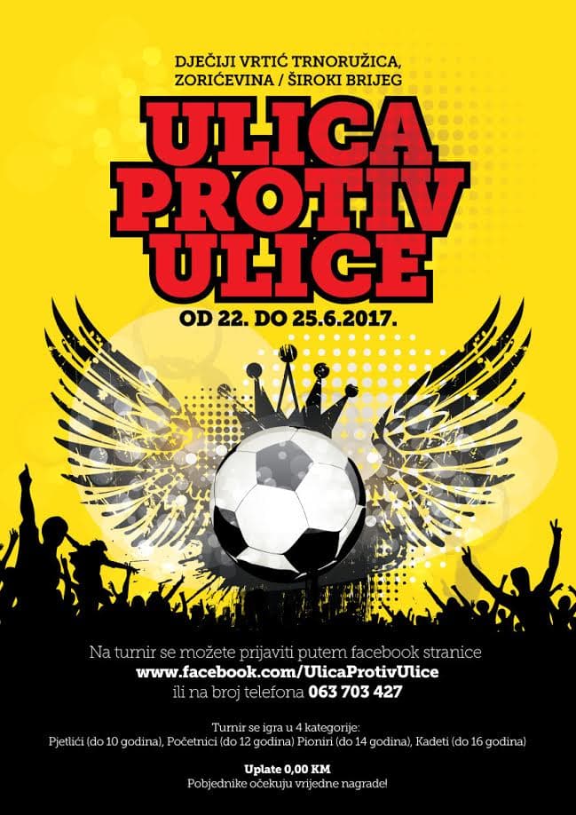 Ilustracija članka: Široki Brijeg: Očekuje se više od 300 ekipa na 12 turniru “Ulica protiv Ulice”
