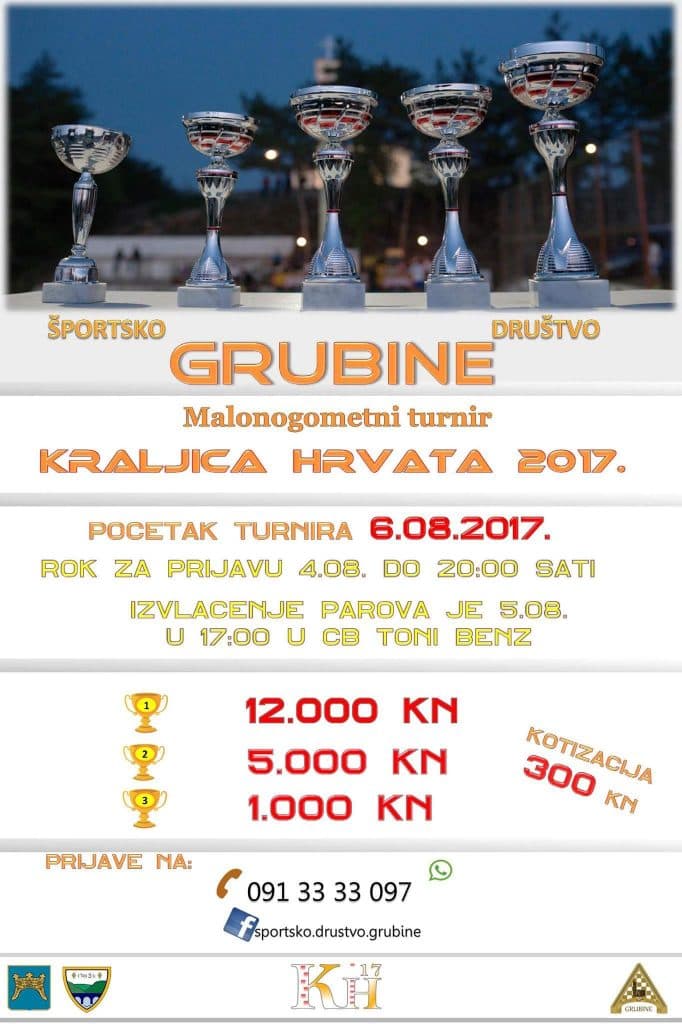 Ilustracija članka: Uskoro započinje Malonogometni turnir Kraljica Hrvata – Grubine 2017