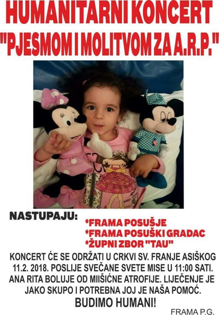 Ilustracija članka: POSUŠKI GRADAC: Framaši organiziraju humanitarni koncert za Anu-Ritu Puljić