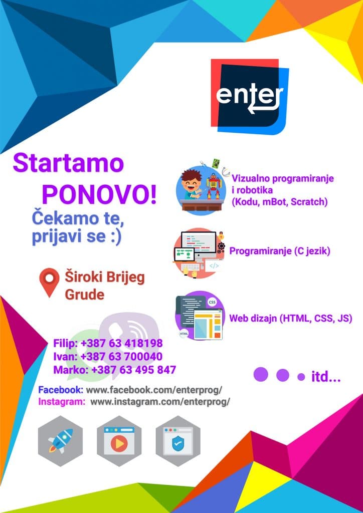 Škola programiranja Enter prima nove polaznike