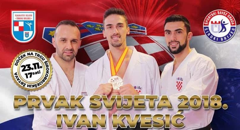 Ilustracija članka: Široki Brijeg: U petak doček Ivana Kvesića, svjetskog prvaka u karateu