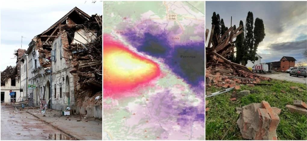 Ilustracija članka: Satelitske snimke pokazuju razmjere katastrofe izazvane potresom. Došlo je do velikog pomicanje tla, Petrinja se spustila za više od 10 cm