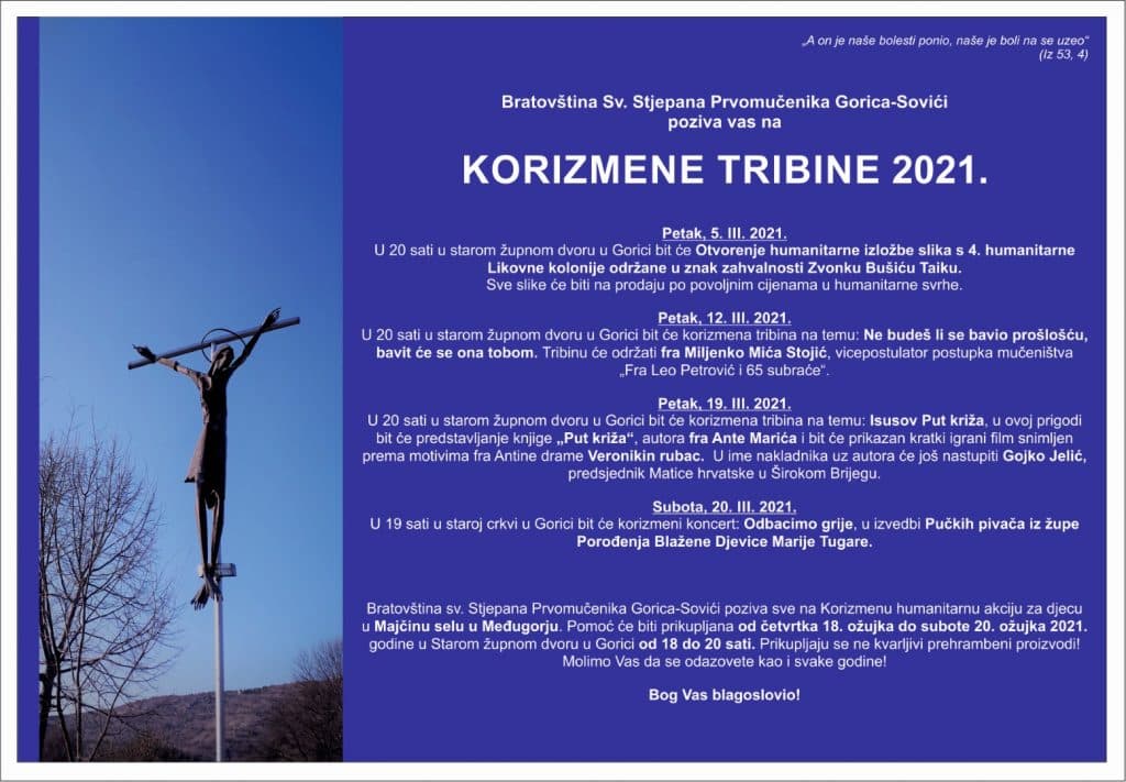 Ilustracija članka: U petak počinju Korizmene tribine 2021.