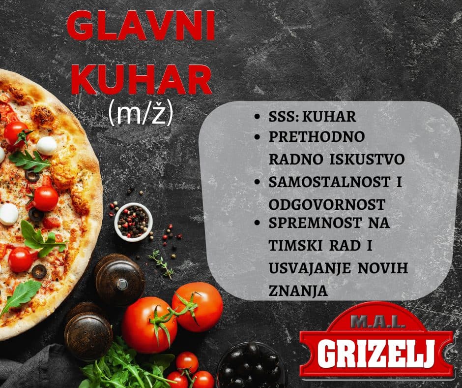 Ilustracija članka: Restoran – pizzeria M.A.L Grizelj raspisao natječaj za posao