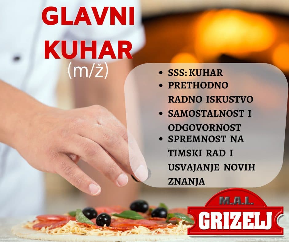 Ilustracija članka: Restoran – pizzeria M.A.L Grizelj raspisao natječaj za posao