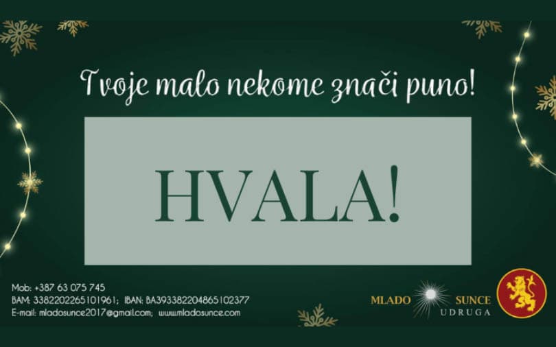 Ilustracija članka: Udruga Mlado Sunce zahvalila svim donatorima tijekom humanitarne akcije