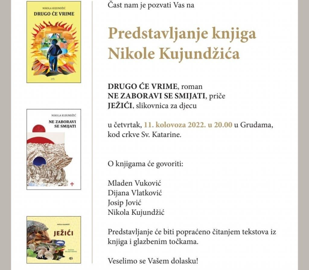 Ilustracija članka: U Grudama predstavljanje knjiga Nikole Kujundžića