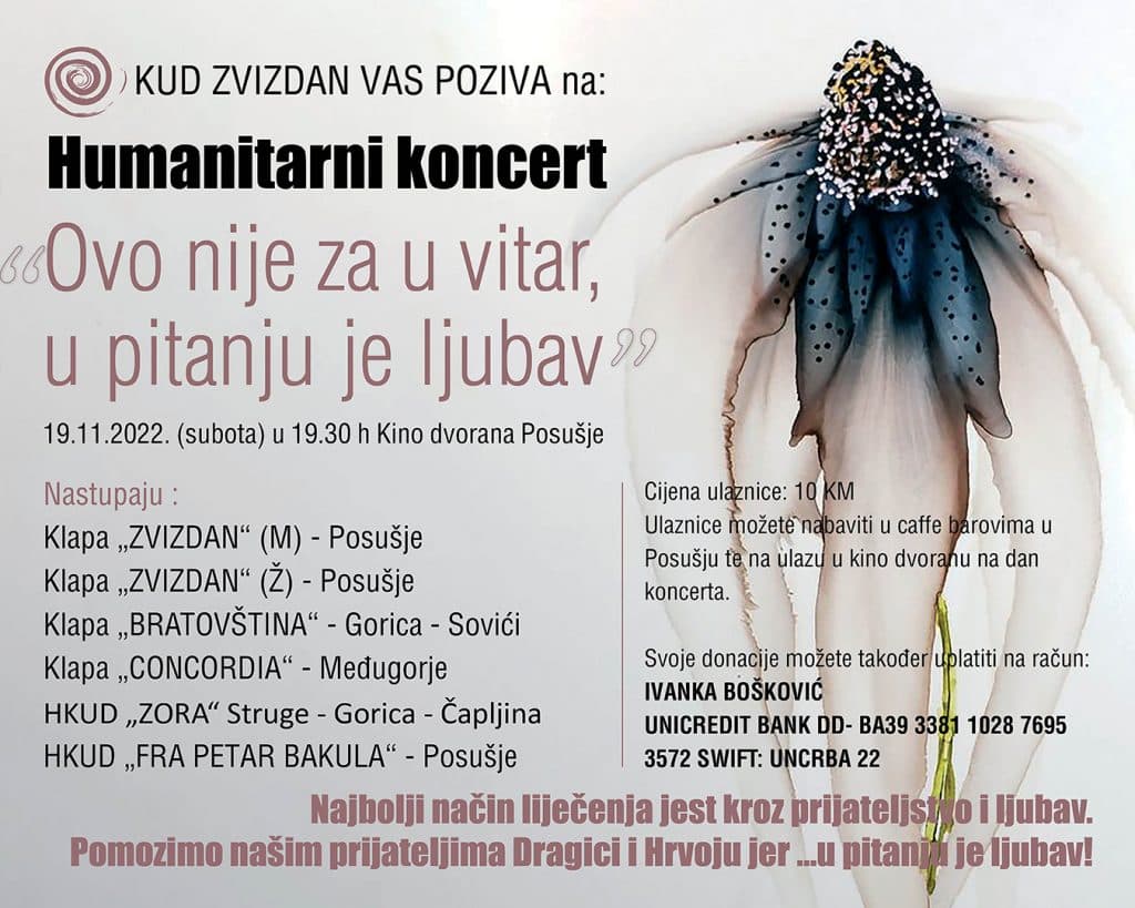 Ilustracija članka: Humanitarna akcija i koncert za Dragicu Bošković: ”Ovo nije za u vitar, u pitanju je ljubav”