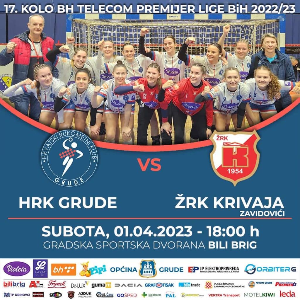 Ilustracija članka: Derbi 17. kola između HRK Grude i ŽRK Krivaja Zavidovići
