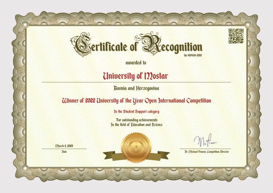 Ilustracija članka: Svjetsko priznanje za Sveučilište u Mostaru