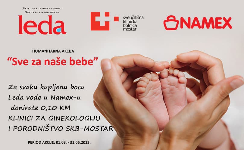 Ilustracija članka: Voda Leda & Namex pokrenuli humanitarnu akciju “Sve za naše bebe“