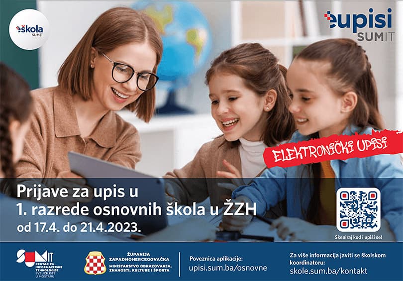 Ilustracija članka: Počinju elektronički upisi u prve razrede osnovnih škola u ŽZH