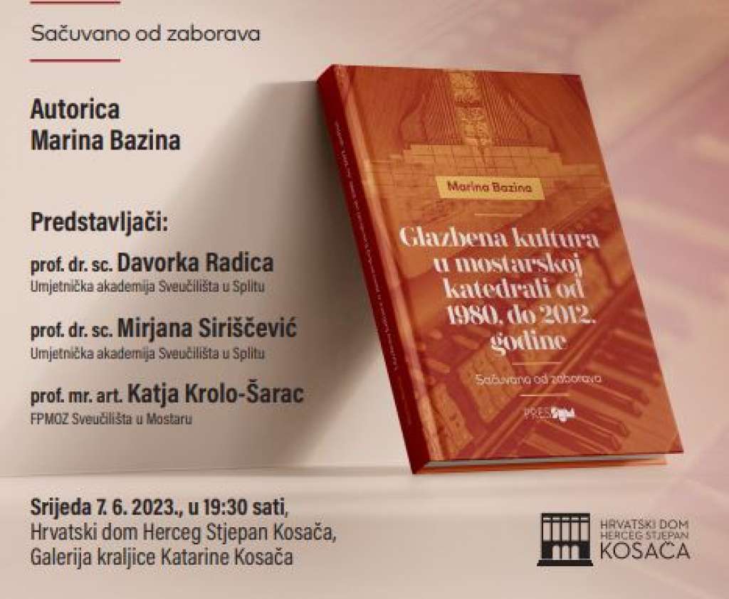 Ilustracija članka: NAJAVA: Promocija knjige Glazbena kultura u mostarskoj katedrali od 1980. do 2012. godine