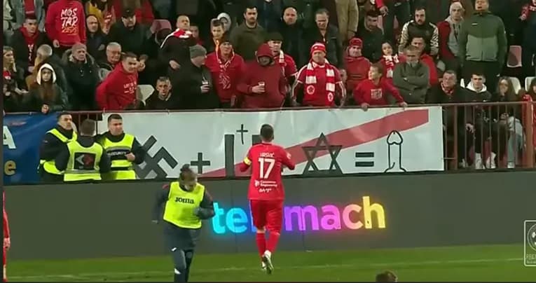 Ilustracija članka: Derbi Zrinjskog i Veleža prekinut je zbog transparenta