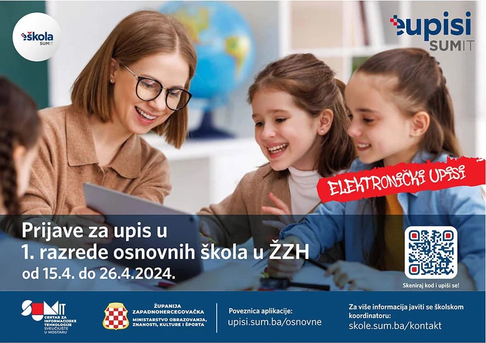 Ilustracija članka: Počinju elektronički upisi u prve razrede osnovnih škola u ŽZH