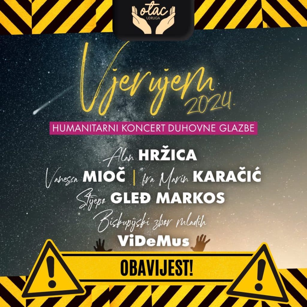 Ilustracija članka: Sve je spremno za veliki humanitarni koncert ‘Vjerujem 2024: Ulazi su otvoreni od 19 sati