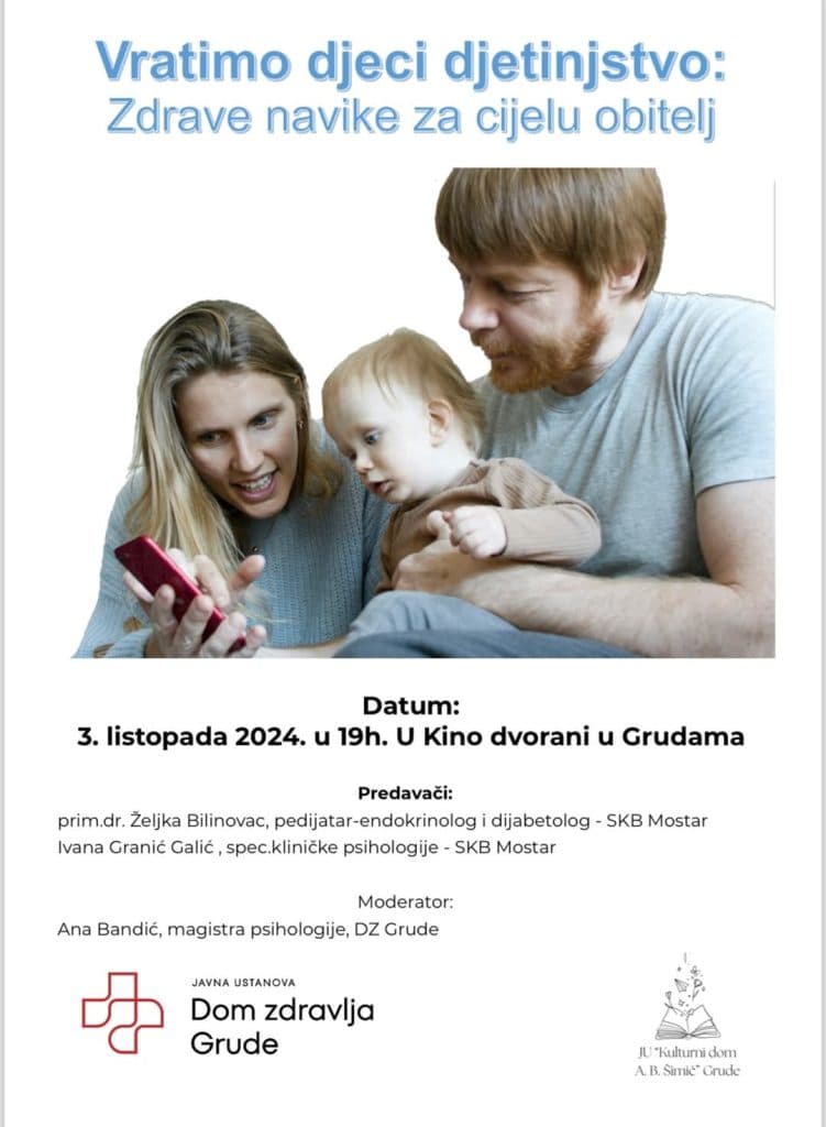 Ilustracija članka: Grude: Stručno predavanje “Vratimo djeci djetinjstvo, zdrave navike za cijelu obitelj”