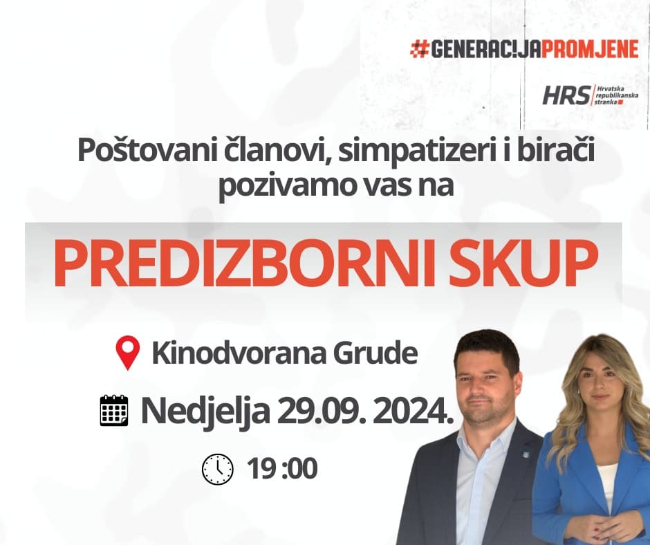 Ilustracija članka: HRS vas poziva na predizborni skup u Grudama
