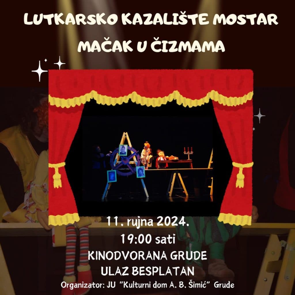 Ilustracija članka: NAJAVA – Kazališna predstava “Mačak u čizmama” u Grudama