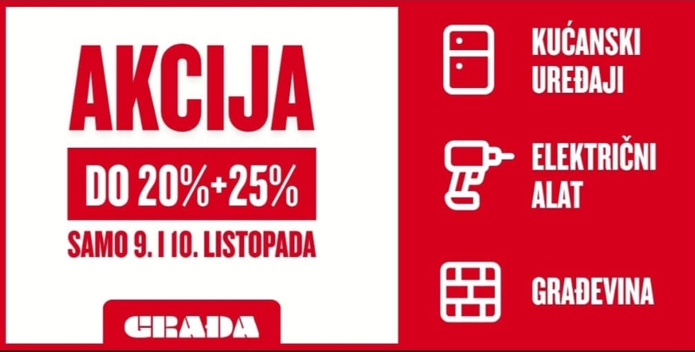 Ilustracija članka: Velika akcija u Građa prodajnim centrima! Samo 9. i 10. listopada