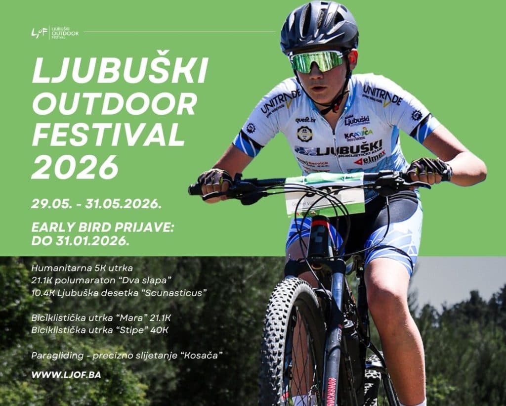 Ilustracija članka: Ljubuški Outdoor Festival 2026: Otvorene early bird prijave za najveću outdoor avanturu u Hercegovini