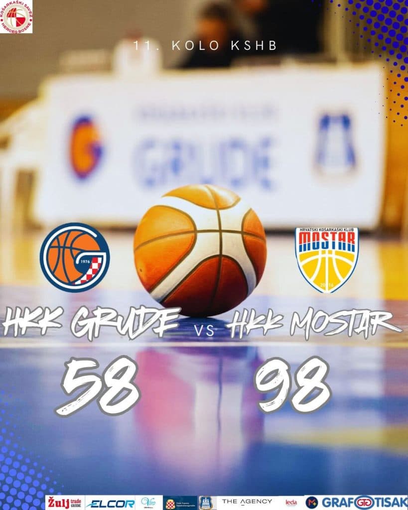 Ilustracija članka: Košarkaši Gruda poraženi od ekipe iz Mostara