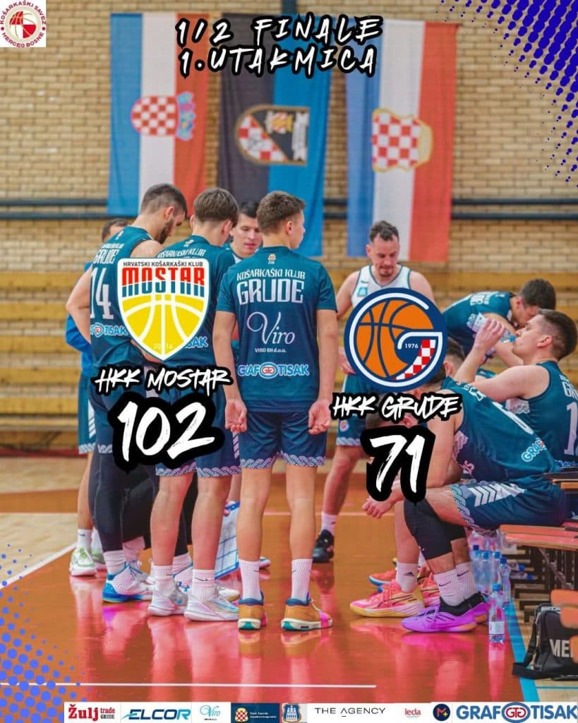 Ilustracija članka: Mostar uvjerljiv protiv Gruda do vodstva u polufinalu