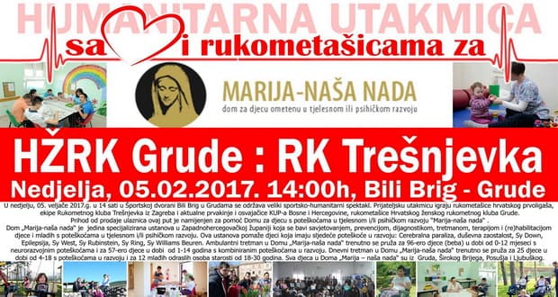 Ilustracija članka: NAJAVA: U nedjelju u Grudama humanitarni rukometni spektakl