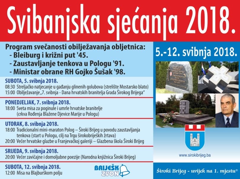 Ilustracija članka: Široki Brijeg: Donosimo vam program “Svibanjskih sjećanja”
