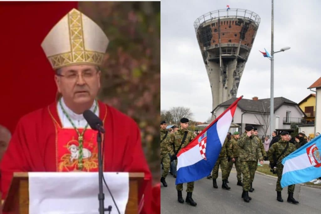 Ilustracija članka: Pljesak za biskupa Šaška: ‘Kakvo znakovlje su nosili oni koji su Vukovar razarali, a kakvo vukovarski branitelji?’