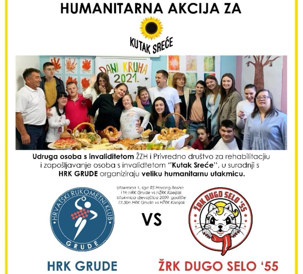 Ilustracija članka: Humanitarna utakmica između HRK Grude i ŽRK Dugo Selo ’55 na Pecari za “Kutak sreće”