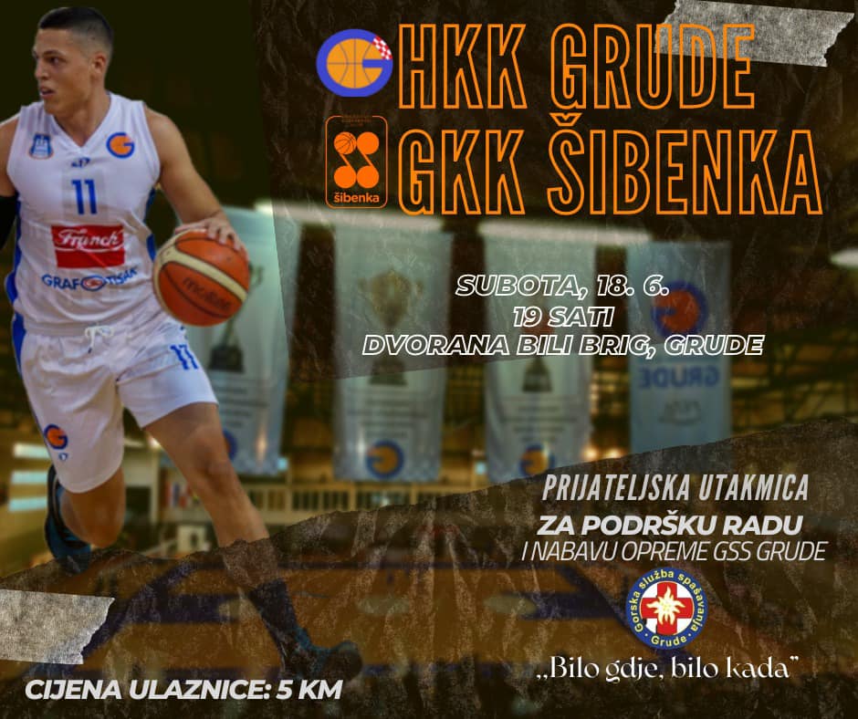 Ilustracija članka: KK Grude i GKK Šibenka u prijateljskoj utakmici za podršku radu GSS Grude