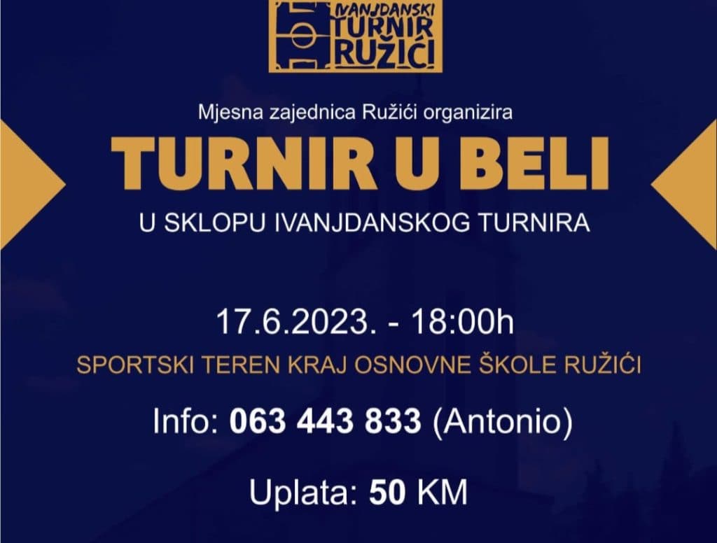 Ilustracija članka: NAJAVA: Turnir u beli u Ružićima