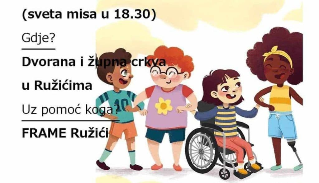 Ilustracija članka: U subotu u Ružićima susret i sveta misa za djecu s teškoćama i osobe s invaliditetom