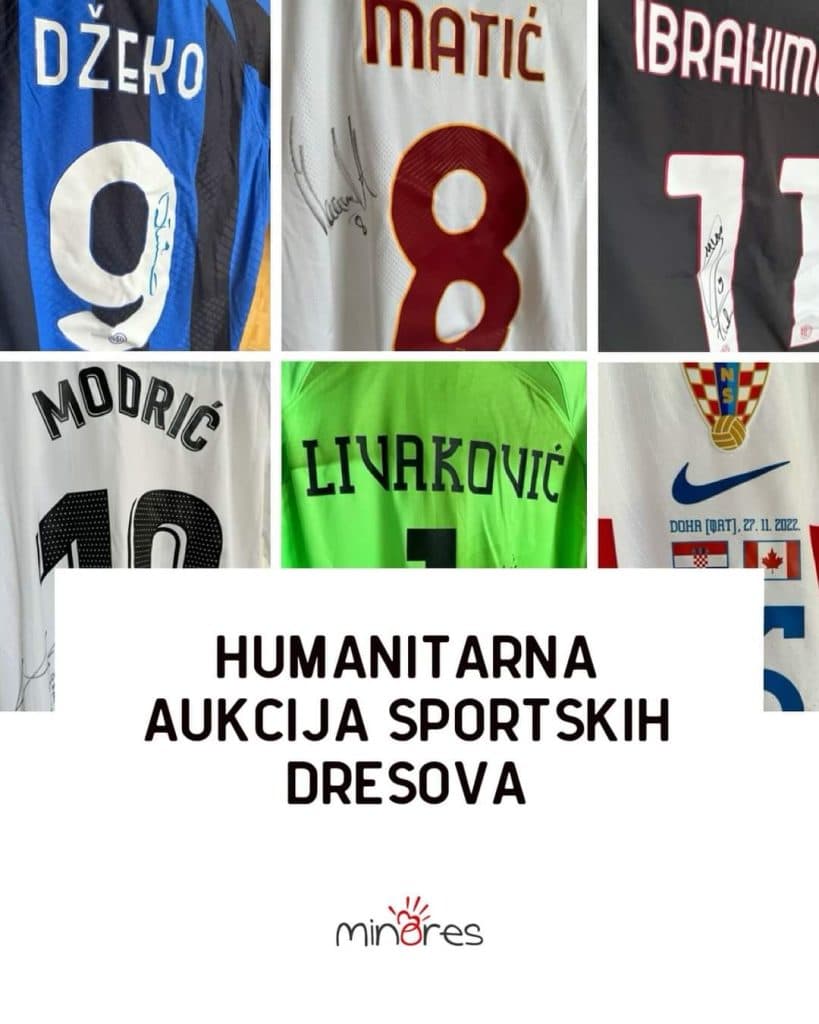 Ilustracija članka: Minores prikupio 54.800 KM u humanitarnoj aukciji sportskih dresova