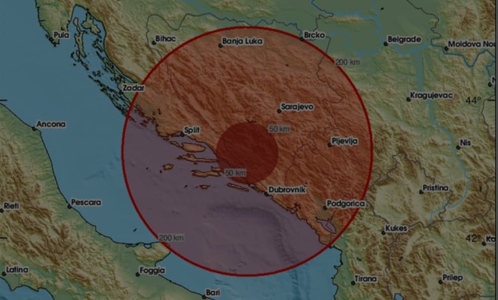 Ilustracija članka: Potres jačine 4.8 stupnja po Richteru u Jadranskom moru, osjetio se i u Hercegovini