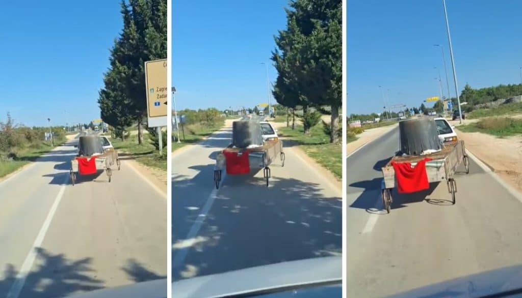 Ilustracija članka: Bicikli, drvo i malo mašte: Sklepana dalmatinska prikolica jača od fizike i propisa