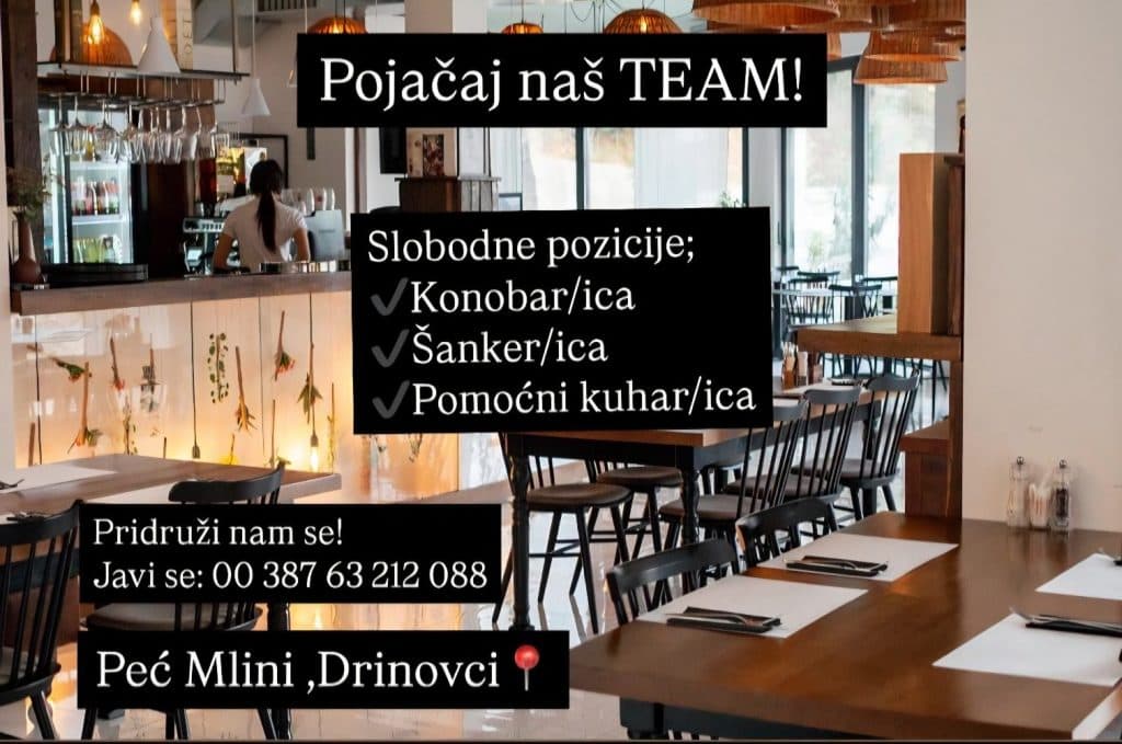 Ilustracija članka: Restoran “U Matere” traži pojačanje za sezonu u Peć Mlinima!