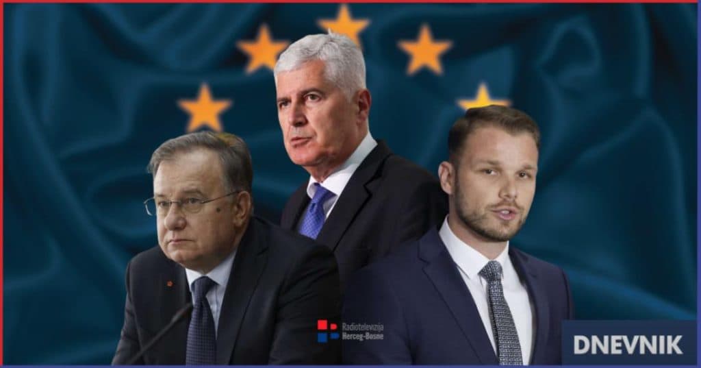 Ilustracija članka: Može li europski put (ponovno) približiti Trojku, HDZ BiH i srpsku oporbu?