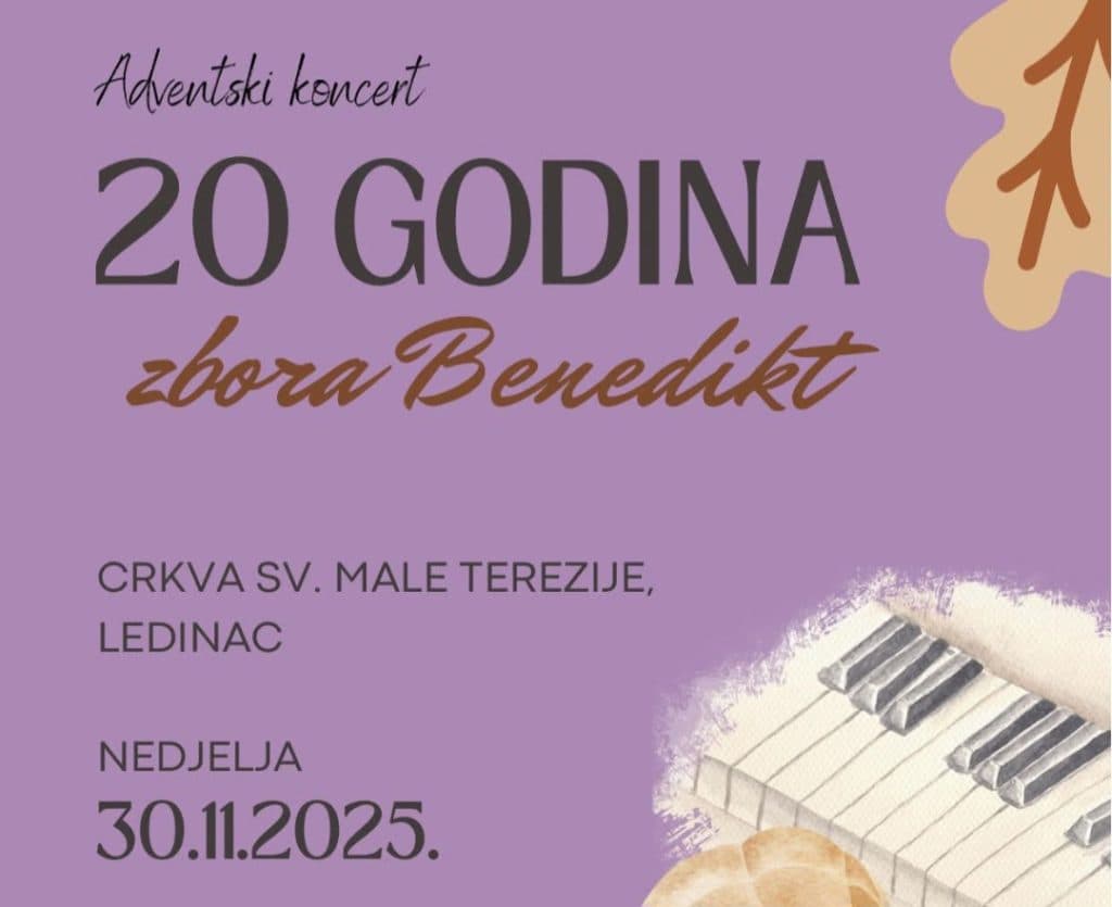 Ilustracija članka: Ledinac: Koncert zbora “Benedikt” u povodu 20. obljetnice osnutka