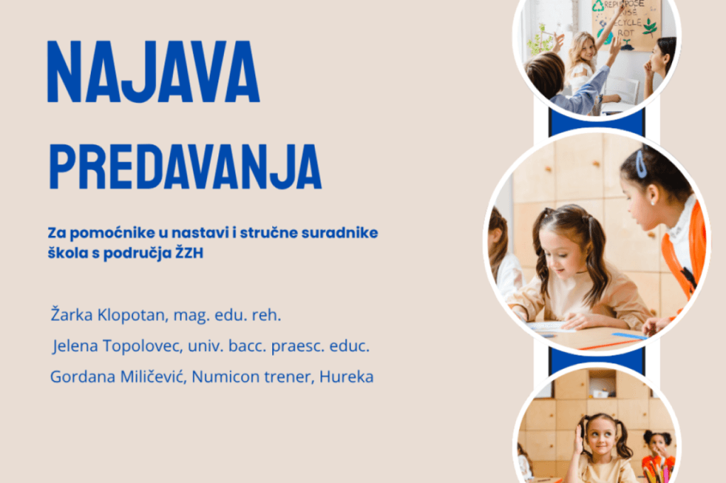 Ilustracija članka: ZHŽ organizira dvodnevnu edukaciju za pomoćnike i stručne suradnike u školama