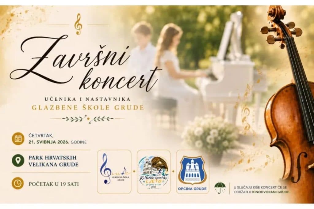 Ilustracija članka: Završni koncert učenika i profesora Glazbene škole Grude