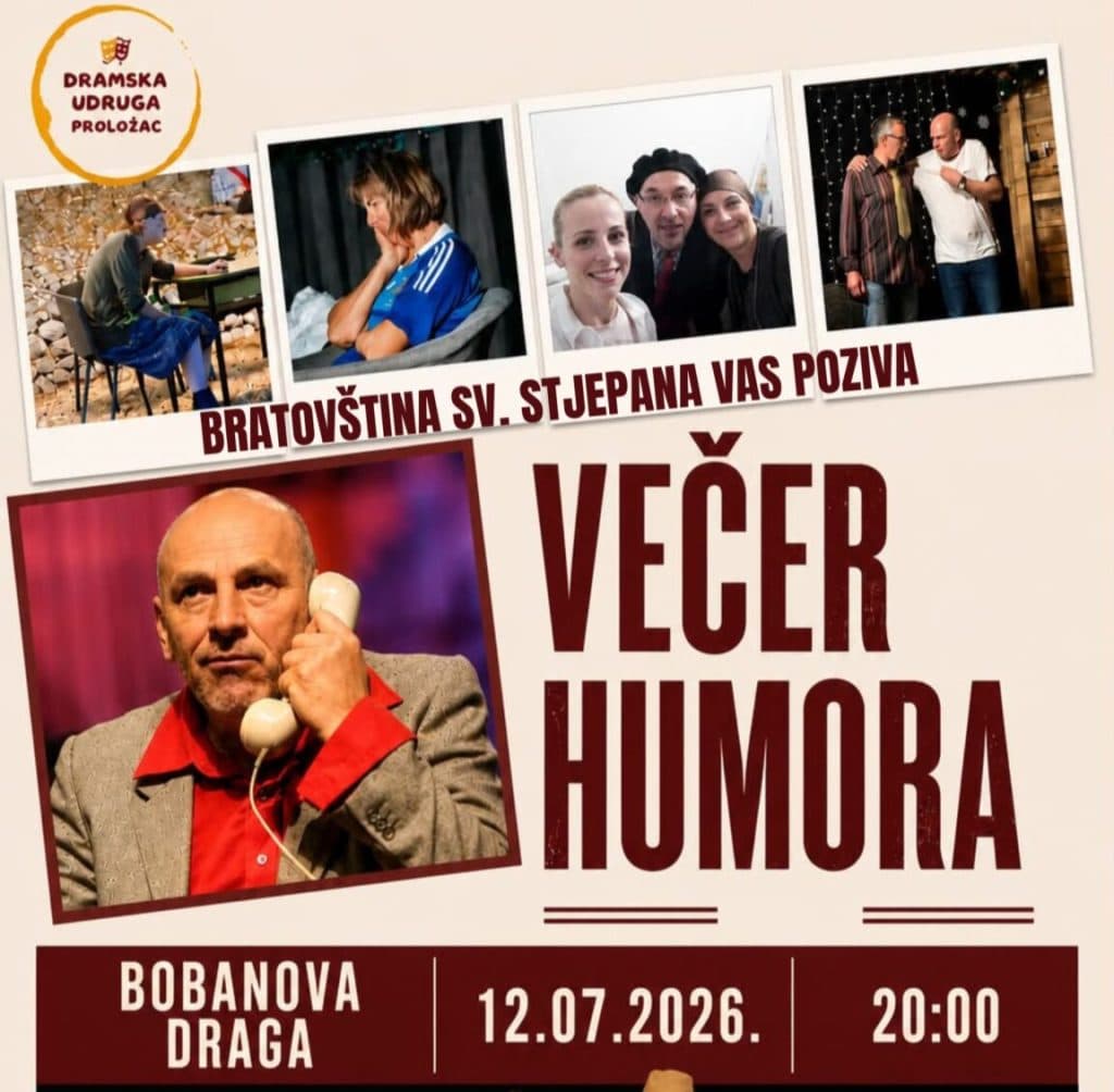 Ilustracija članka: Večer humora u Bobanovoj Dragi uz Dramsku udrugu Proložac