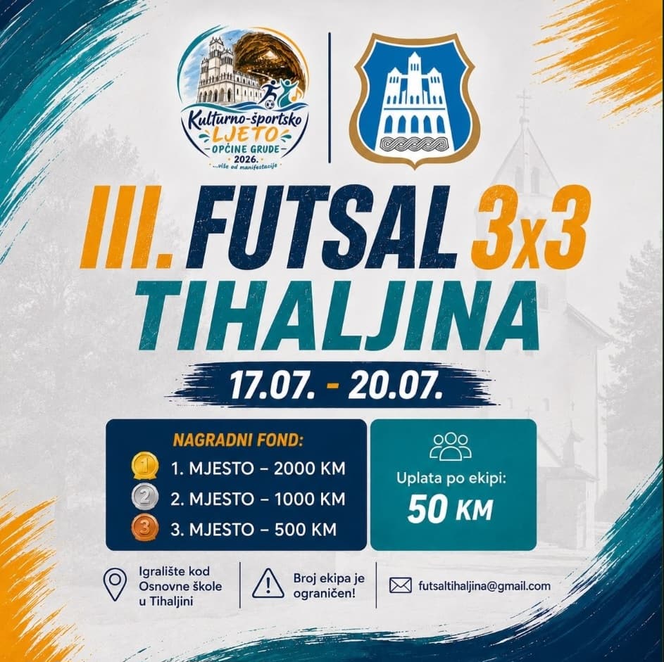 Ilustracija članka: Futsal 3×3 Tihaljina donosi četiri dana sportskog uzbuđenja