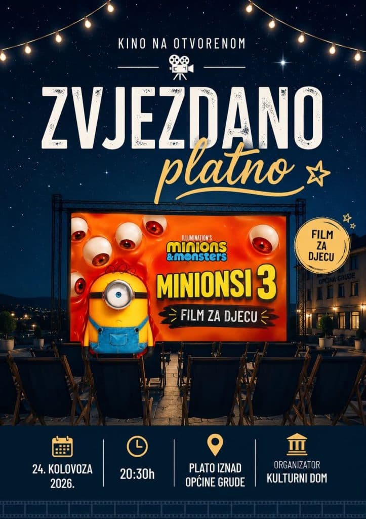 Ilustracija članka: Minionsi 3 stižu u Grude – očekuje vas kino pod zvijezdama