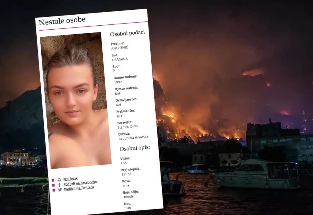 Ilustracija članka: Policija objavila identitet državljanke BiH za kojom se traga nakon požara kod Omiša