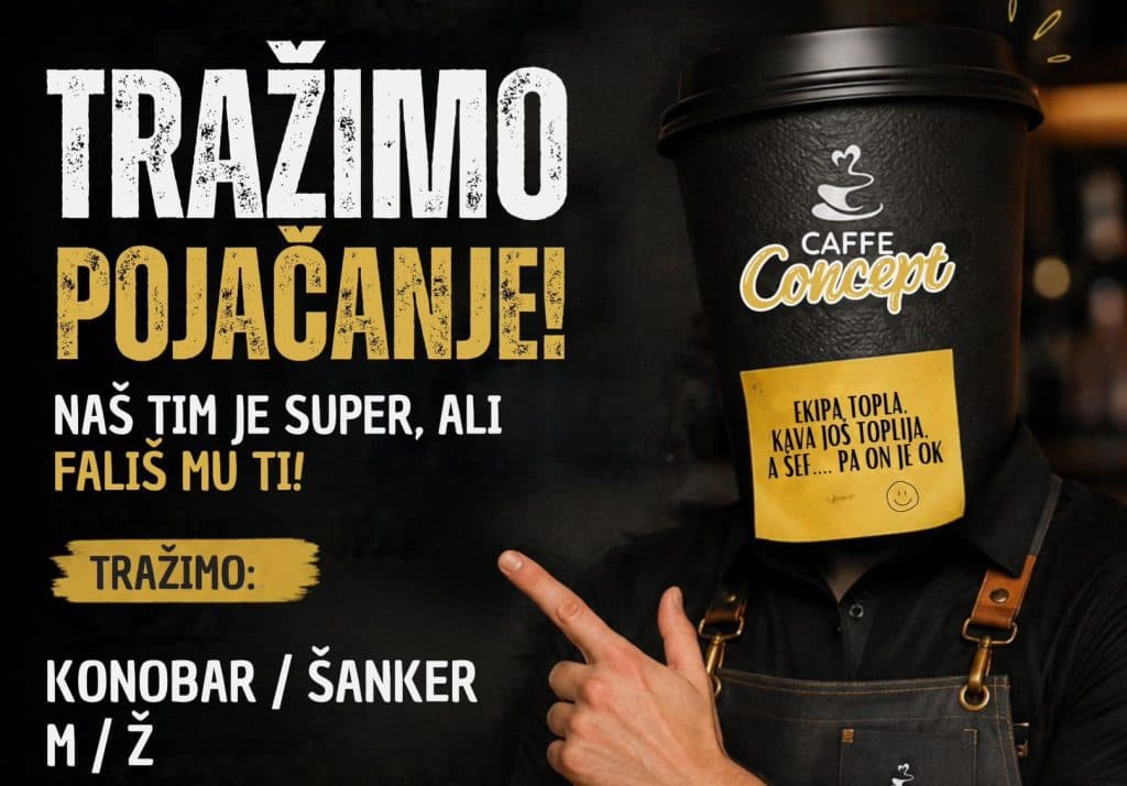 Ilustracija članka: TRAŽIMO POJAČANJE! Caffe Bar Concept u Supernovoj Grude zapošljava konobara / šankera (M/Ž)